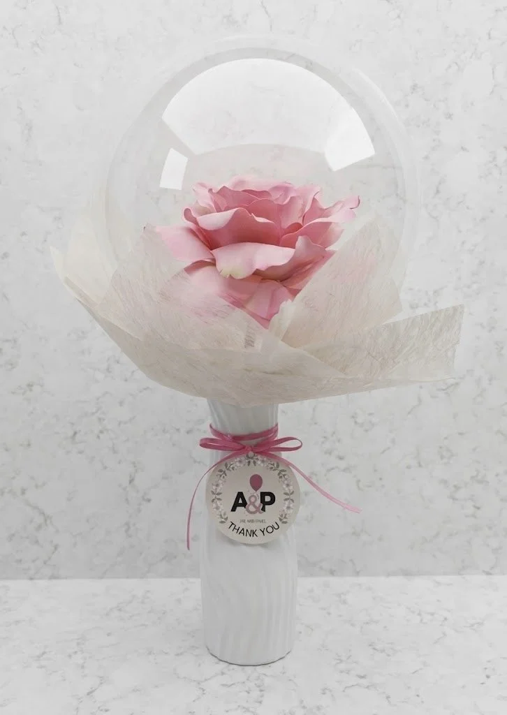 Encapsulated Forever Pink Rose