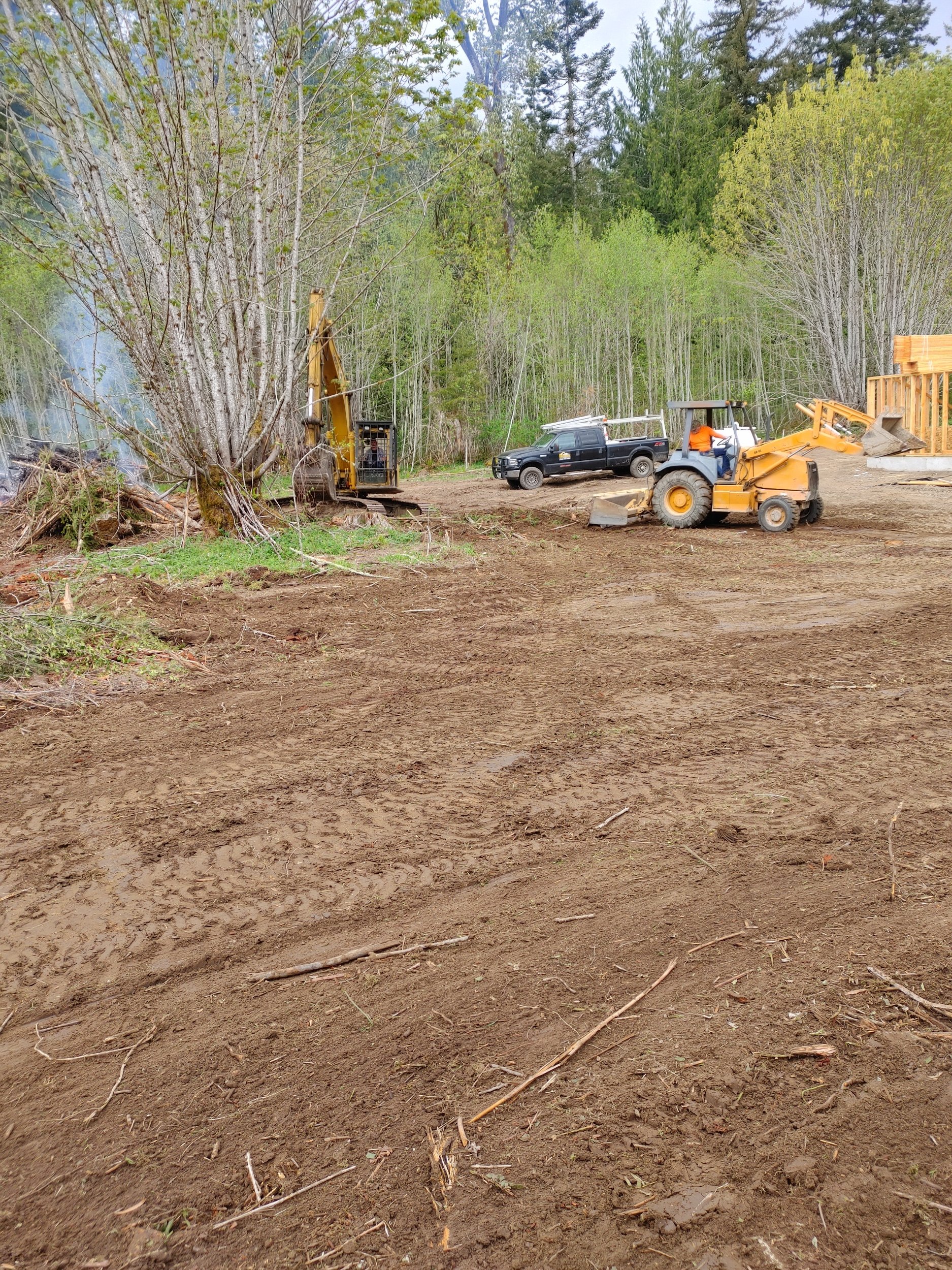 Before and after of a cleared lot: land clearing before and after Lewis County WA