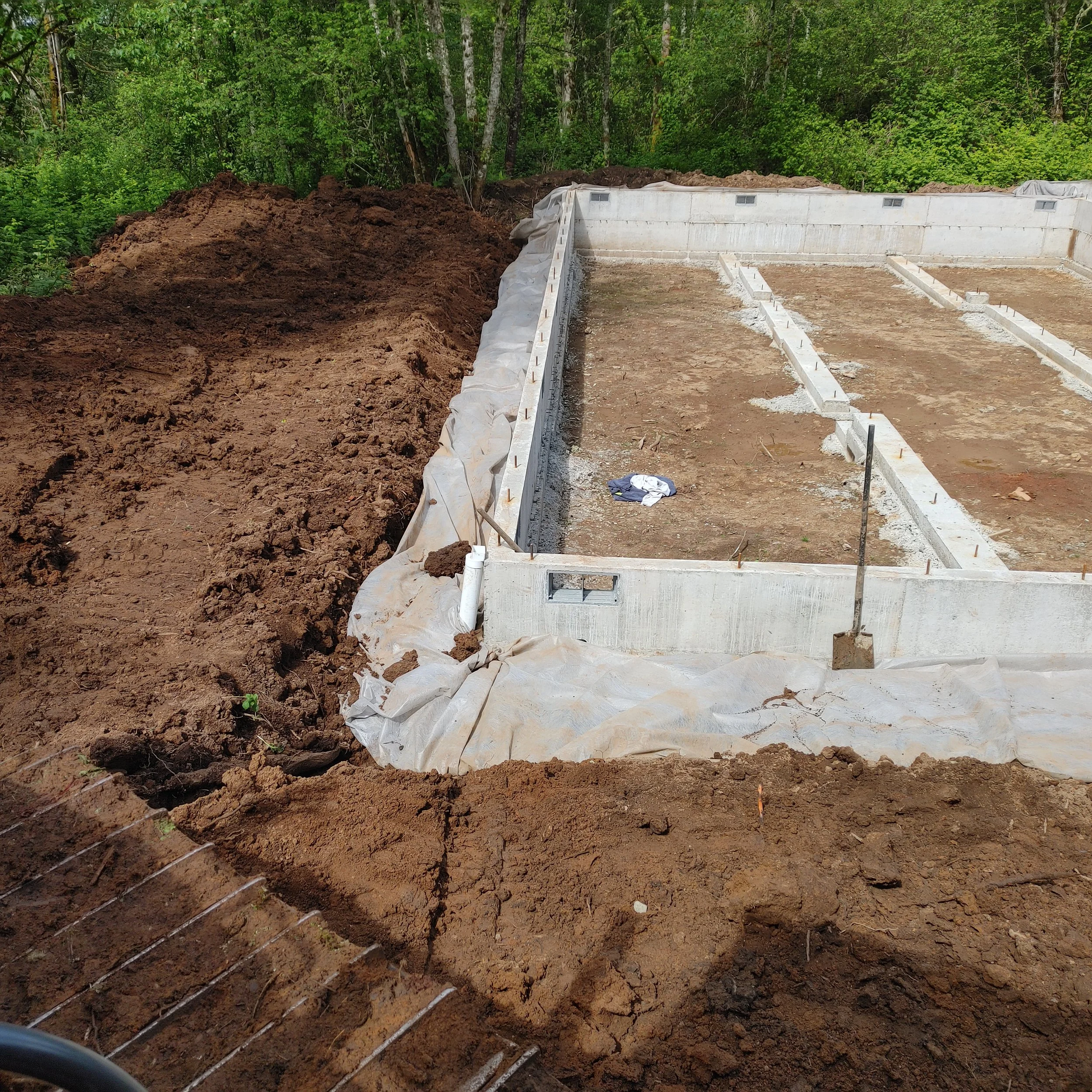drainage installed before backfill in Kelso