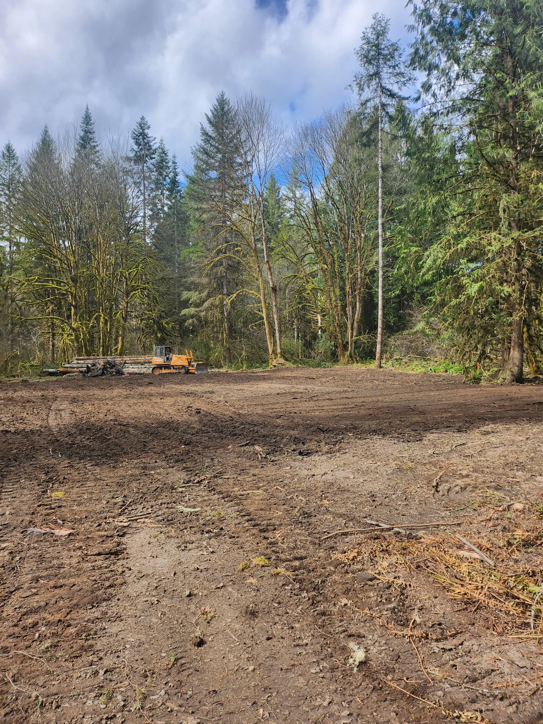 Cleared building pad: cleared homesite ready for grading Chehalis WA