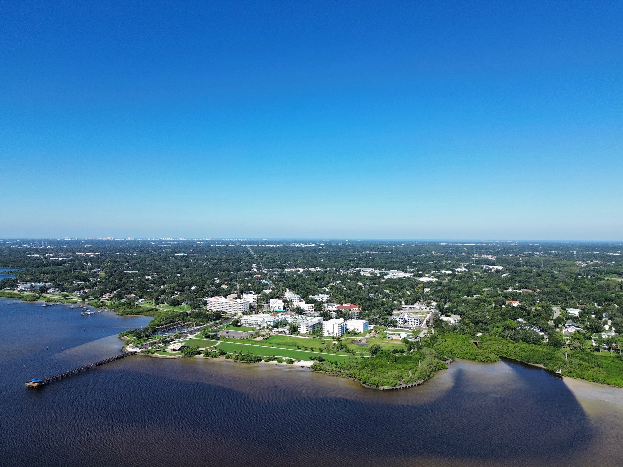 Aerial photo of Safety Harbor FL. This photo shows one of Homeworks Design Build Inspect service area. They do Home Inspections, 4-Point Inspections, and Wind Mitigations in Safety Harbor.