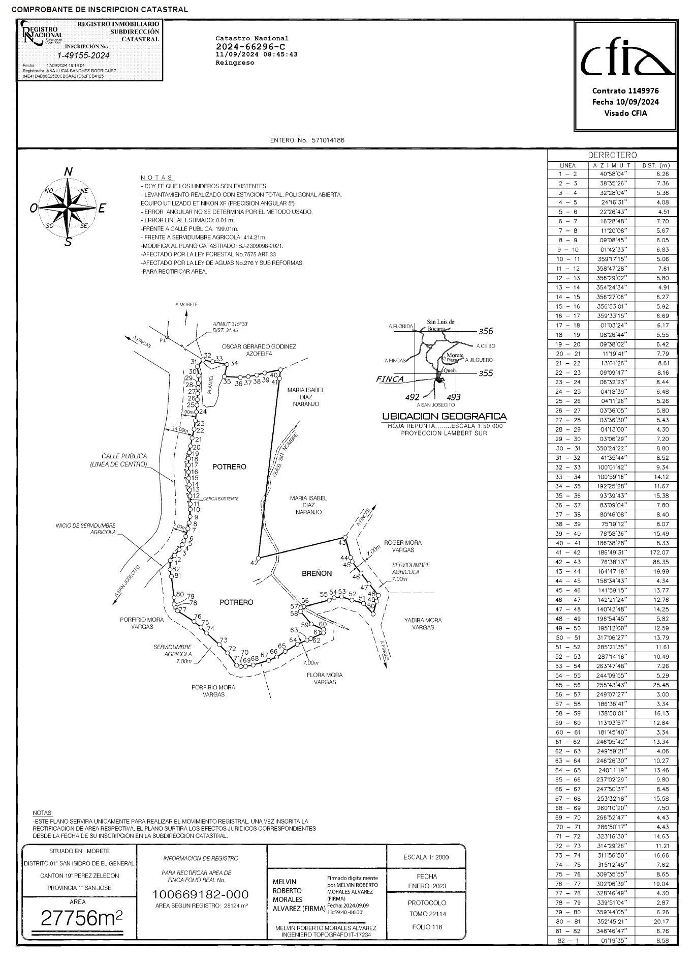 This is a recent survey of a 2.7756 hectare property located near Uvita, Costa Rica, offering ocean and mountain views.