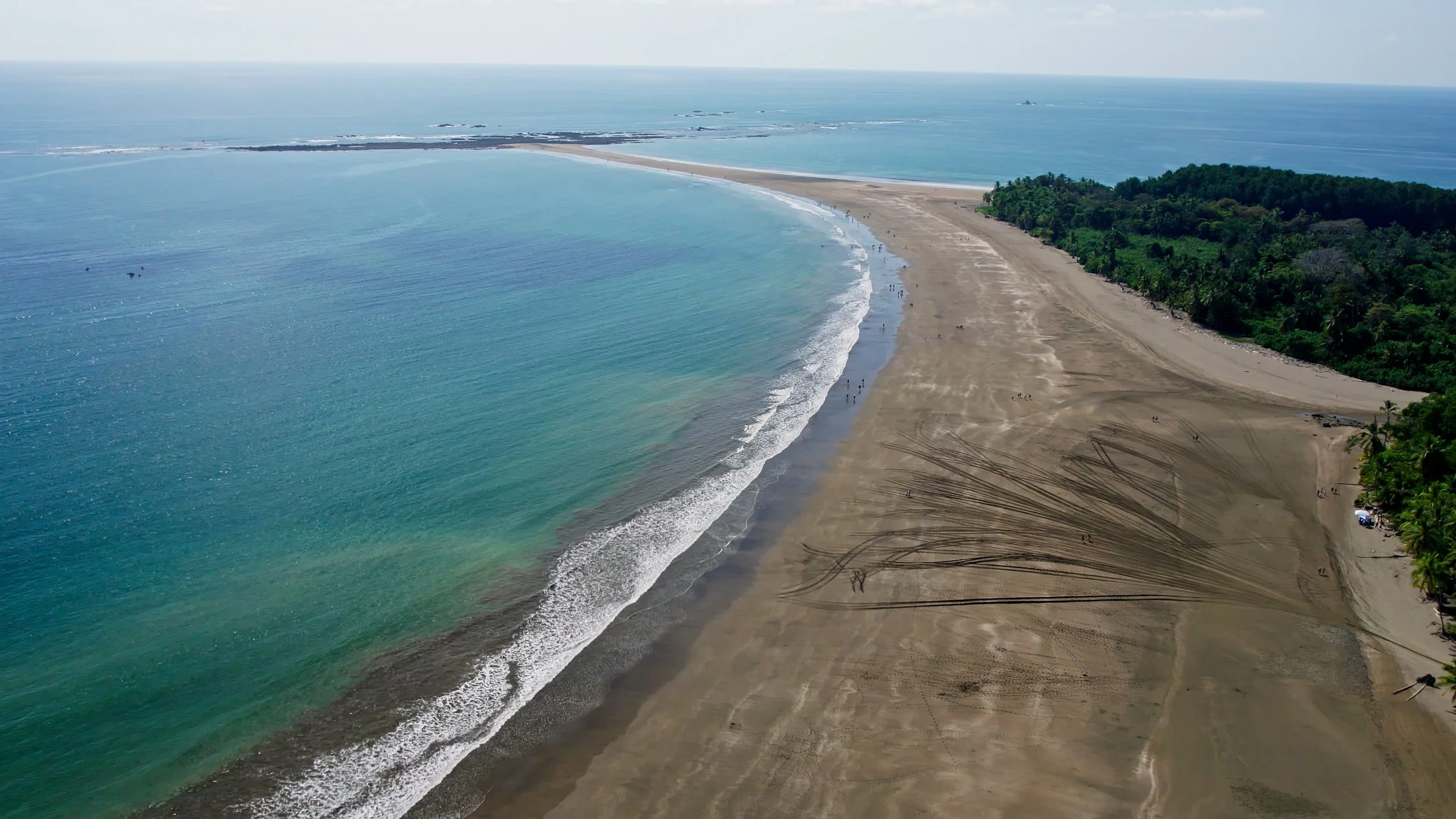 Parque Nacional Marino Ballena is a beautiful beach approximately 30 minutes away from a 2.7756 hectare property offering mountain and ocean views near Uvita, Costa Rica
