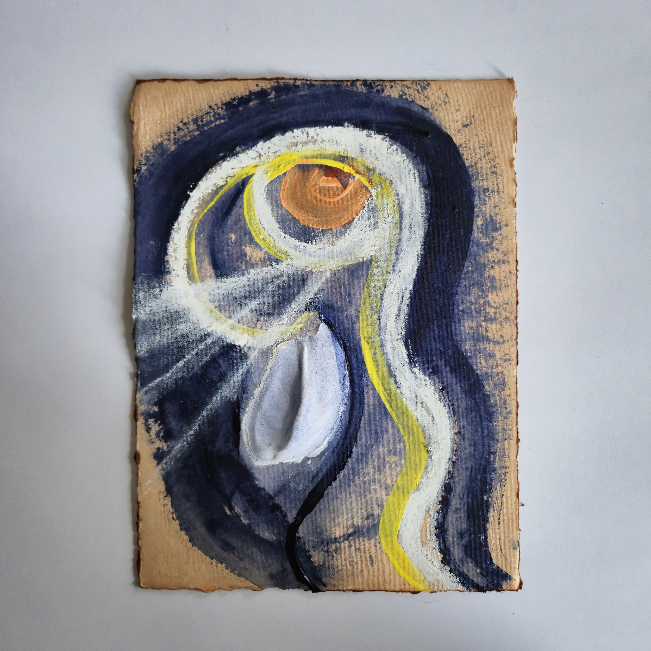 ABSTRACT ON PAPER, BLUE |
21,5 x 30 cm |
mixed media auf handgeschöpften Papier,
2025