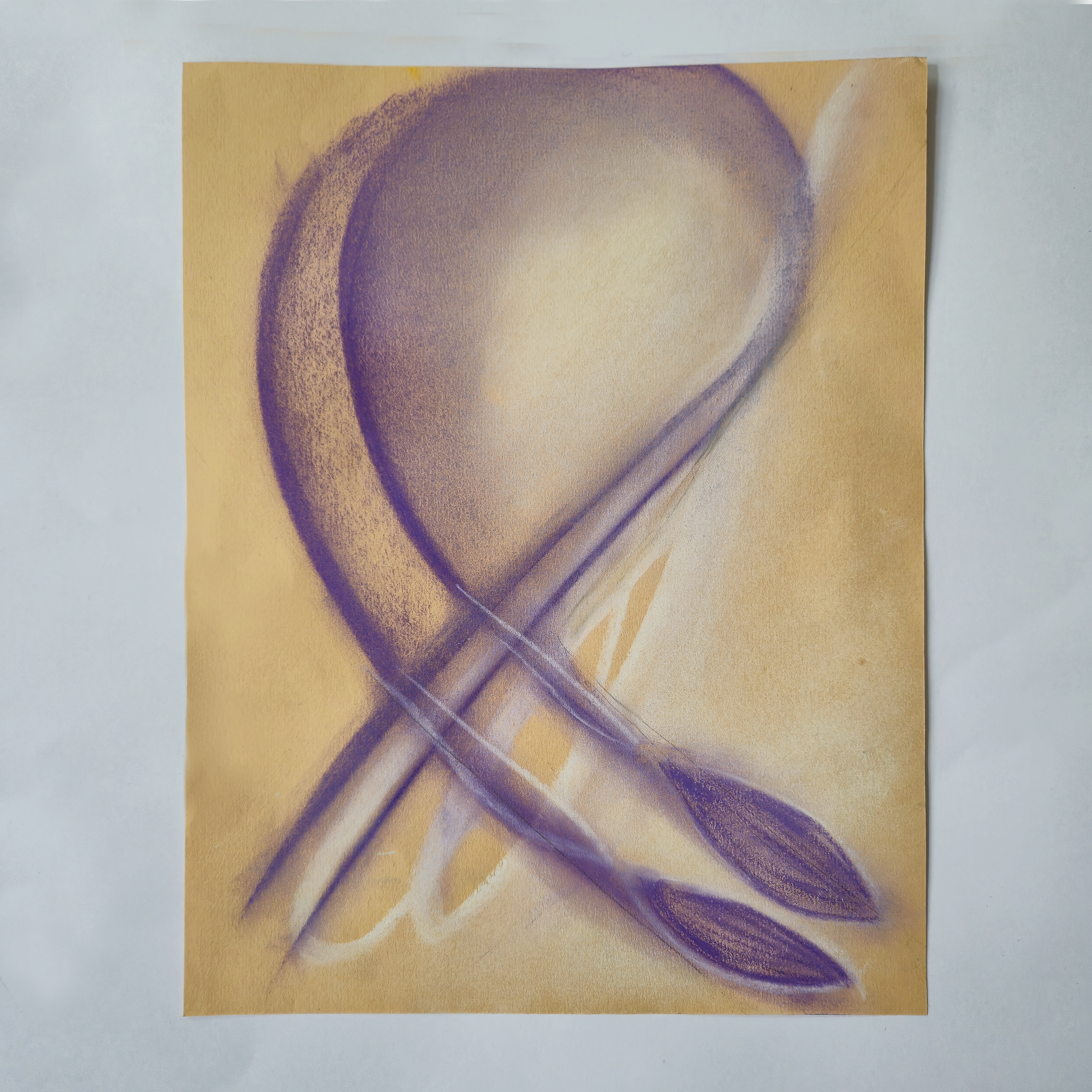 ABSTRACT ON PAPER, PURPLE | 21,5 x 30 cm | Pastellkreide auf Papier, 2025