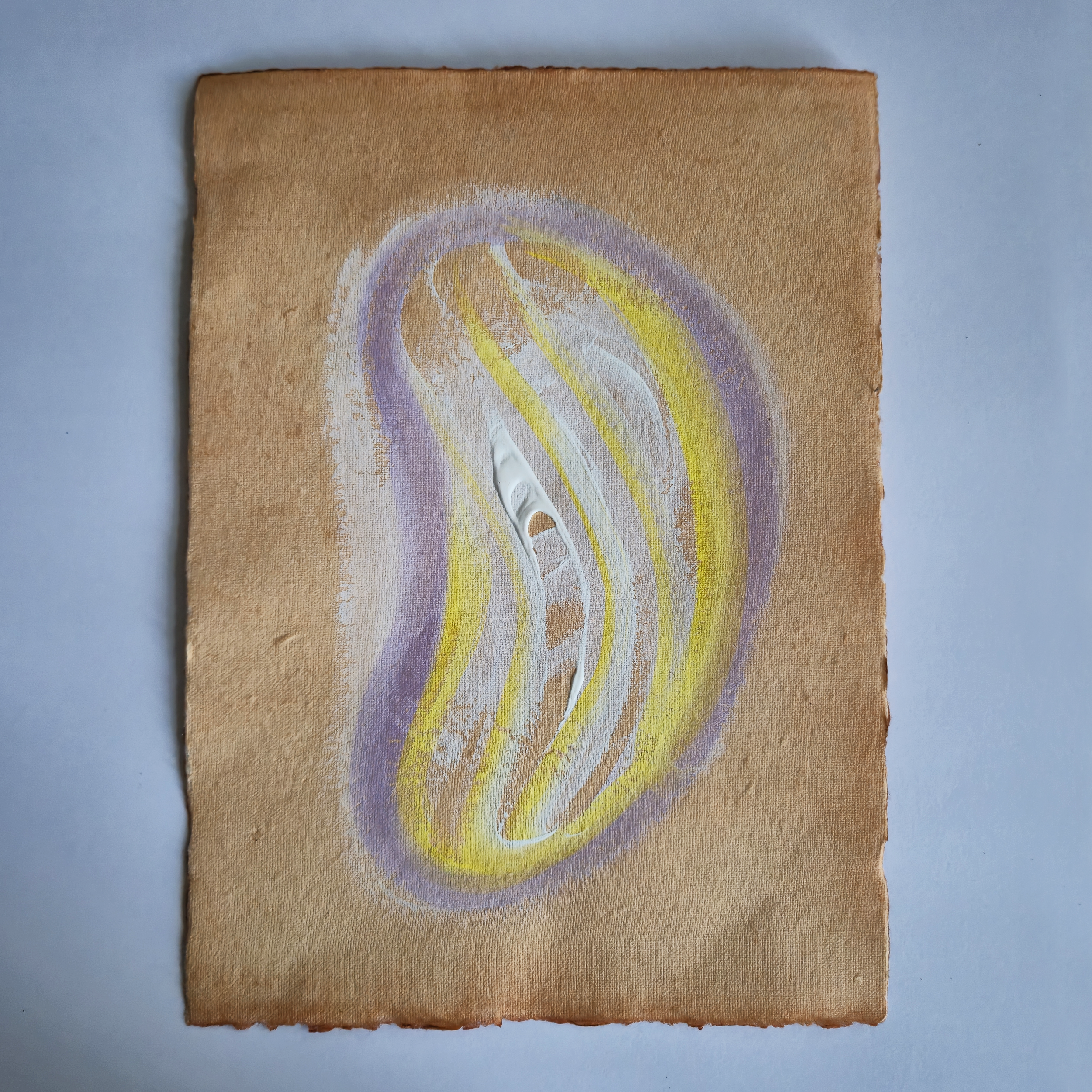 ABSTRACT ON PAPER, YELLOW |
21,5 x 30 cm |
Acryl auf handgeschöpften Papier,
2025