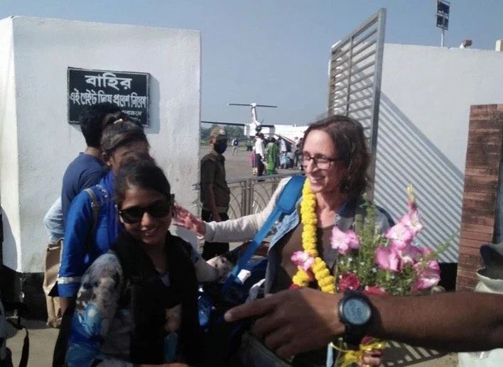 Angie with the members of the Girls’ Surf Club in Bangladesh.