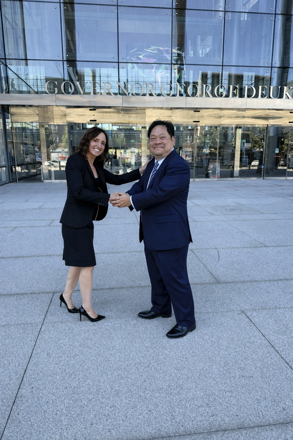 Deputy Public Defender Binh Q. Dang greeting Angie.