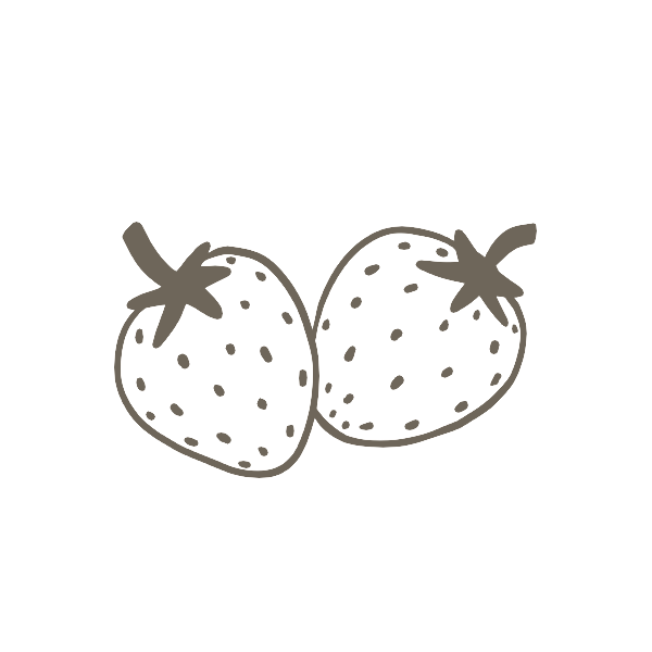 An illustration of two strawberries.