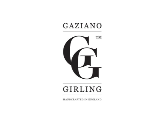 Logo featuring the brand name Gaziano Girlings with a stylized G and G intertwined, and the tagline "Handcrafted in England".