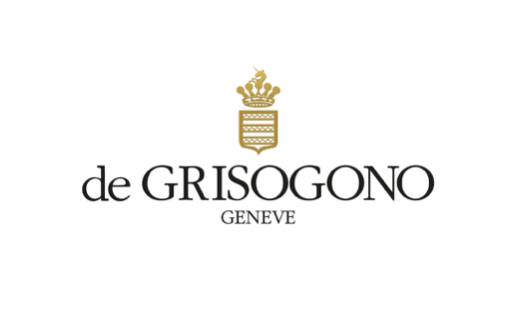 De Grisogono logo with a gold crest above the text and 'de GRISOGONO GENEVE' written below.