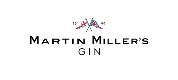 Martin Miller's Gin logo with crossed Scottish and Icelandic flags, and the year 1999.