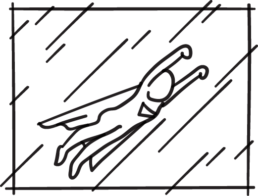 Dibujo de una mano con una anilla en el dedo medio y reflejos en la parte superior.