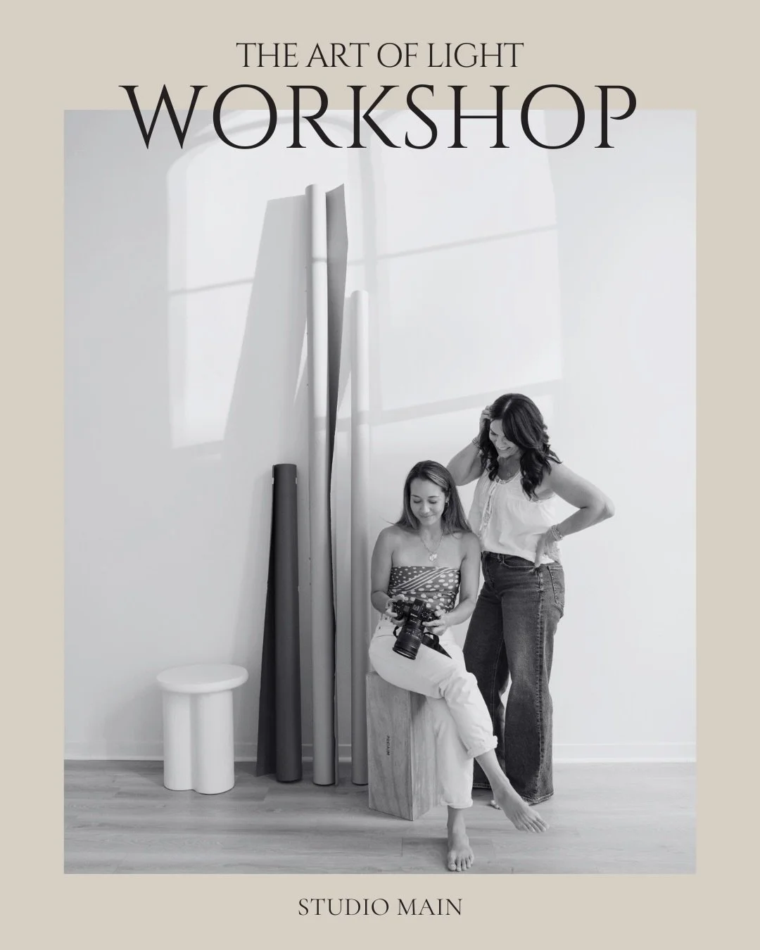 Are you wanting to take your photography to the next level? Then our Art of Light Workshop is for you! 

Join us at Studio Main for a fun, hands-on experience exploring natural light and strobe lighting, learning new techniques, and building your por