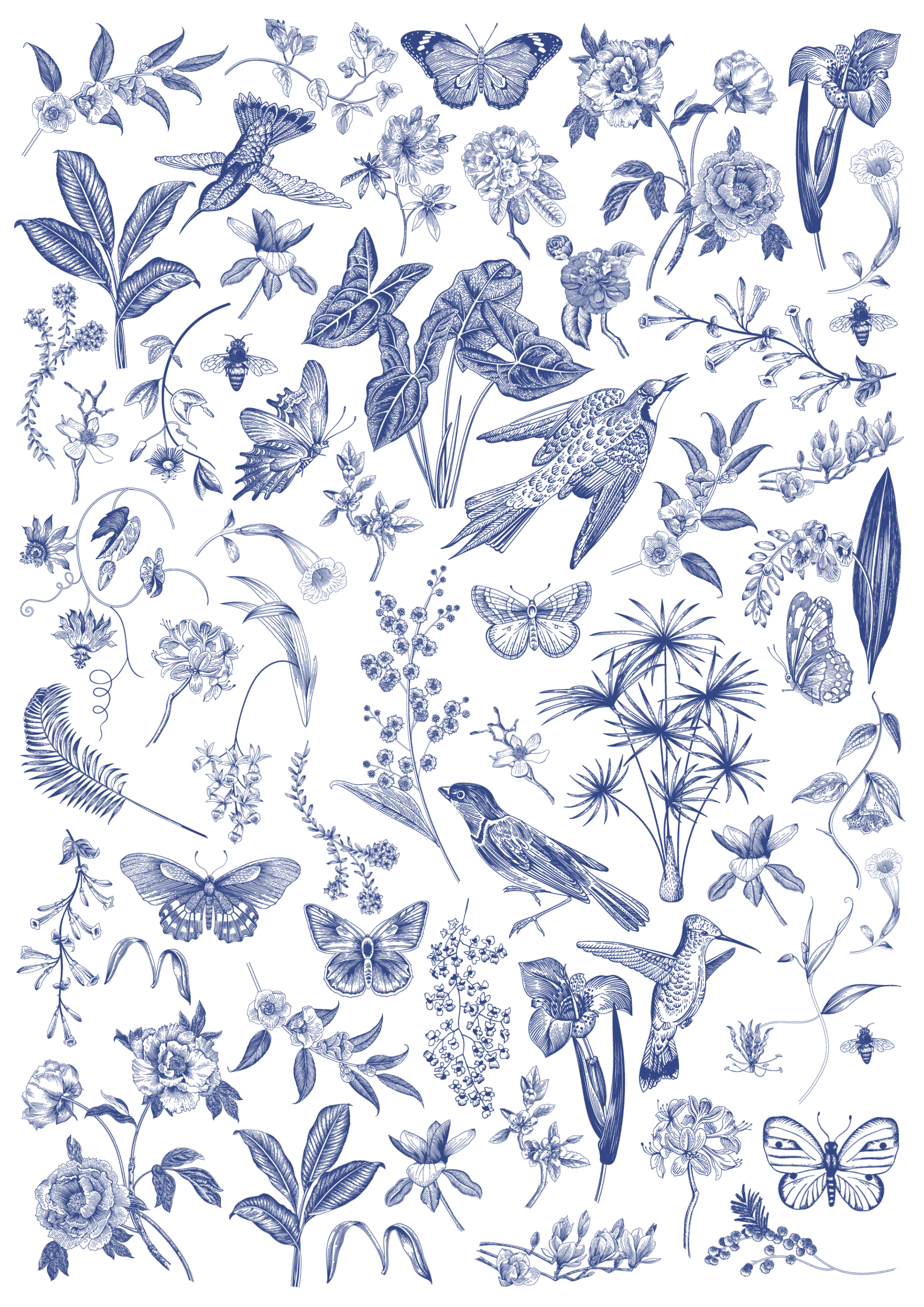 Blue Fine Line Waterslide Decals