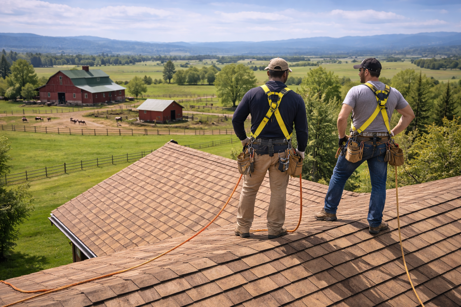 Roofers overlooking sprawling ranch landscape.png