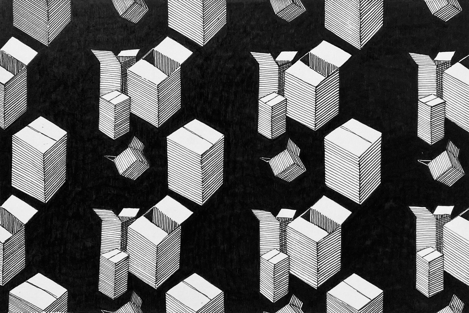 "Box Motif" 2024 pen on paper