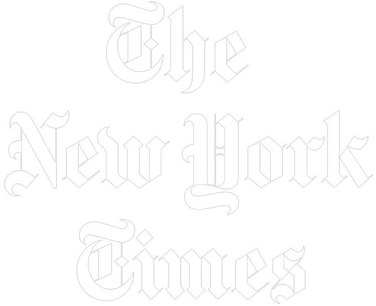 Text reading 'The New York Times' in black and white Gothic font.
