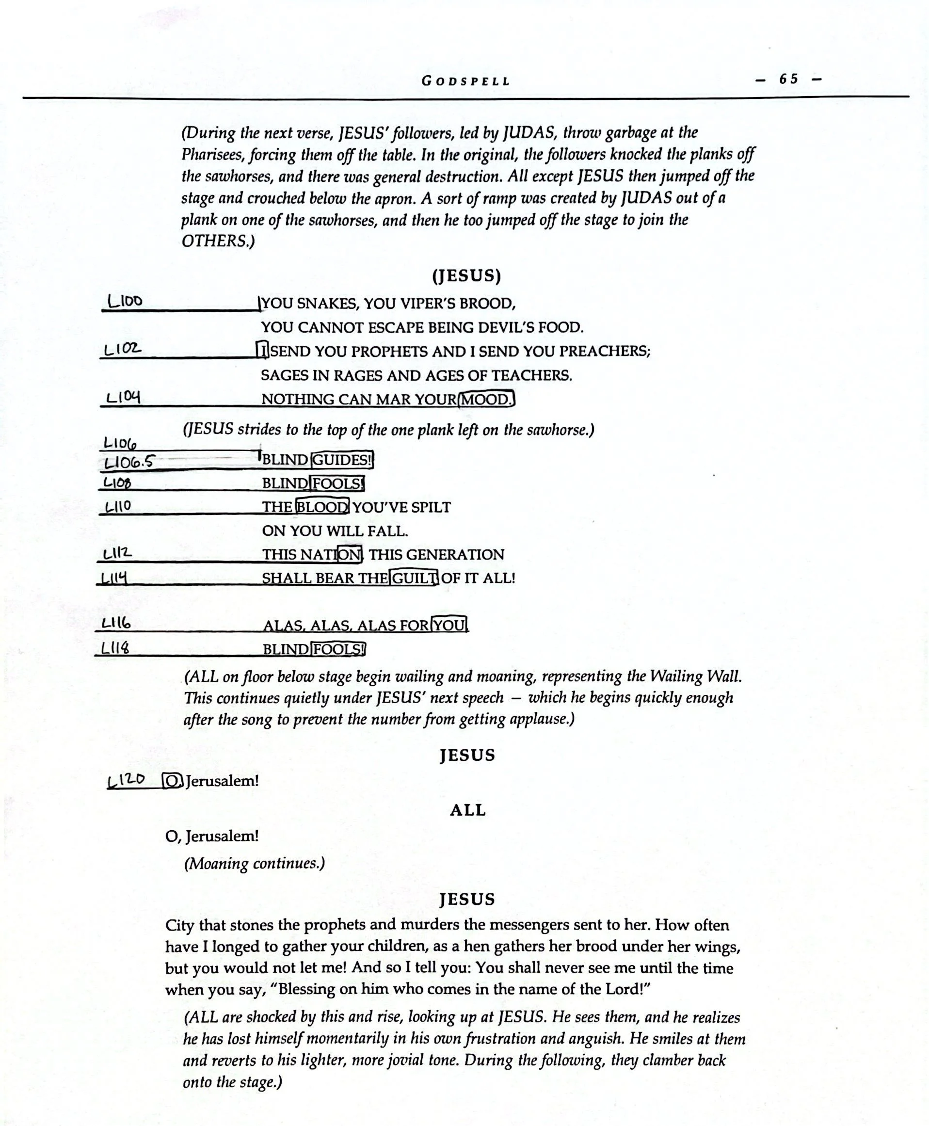 Calling Script pg. 2 - Godspell 2022