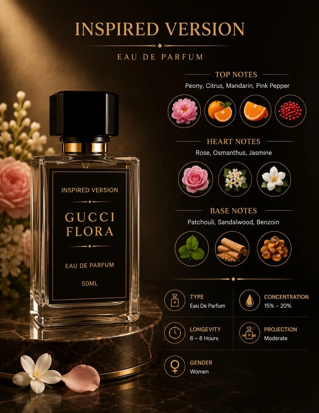 G FLORA - GUCCI FLORA - EXTRAIT DE PARFUM - INSPIRED