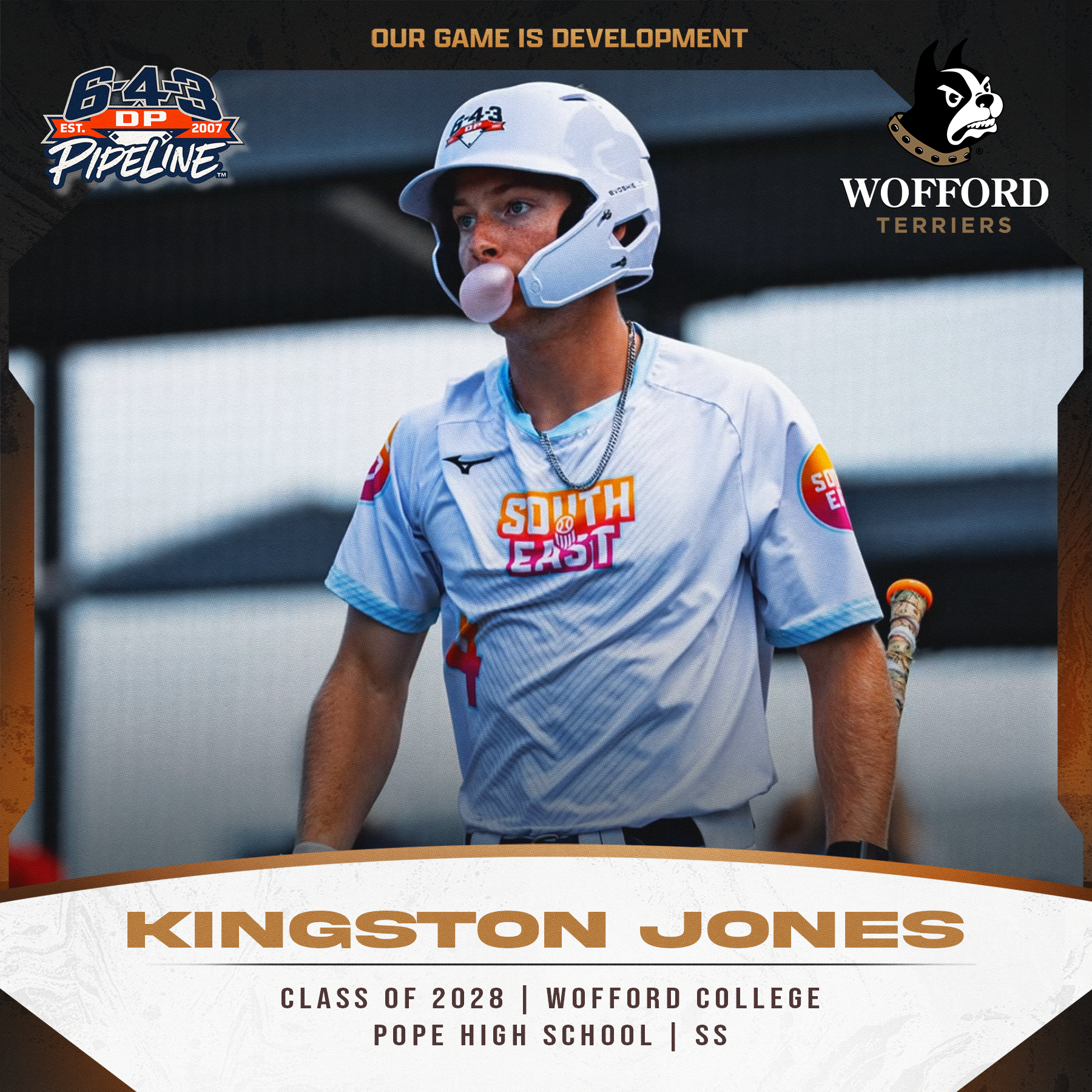 Kingston Jones - 643 DP Athletics top prospect - recently committed to Wofford College to play baseball and continue his academic career.
