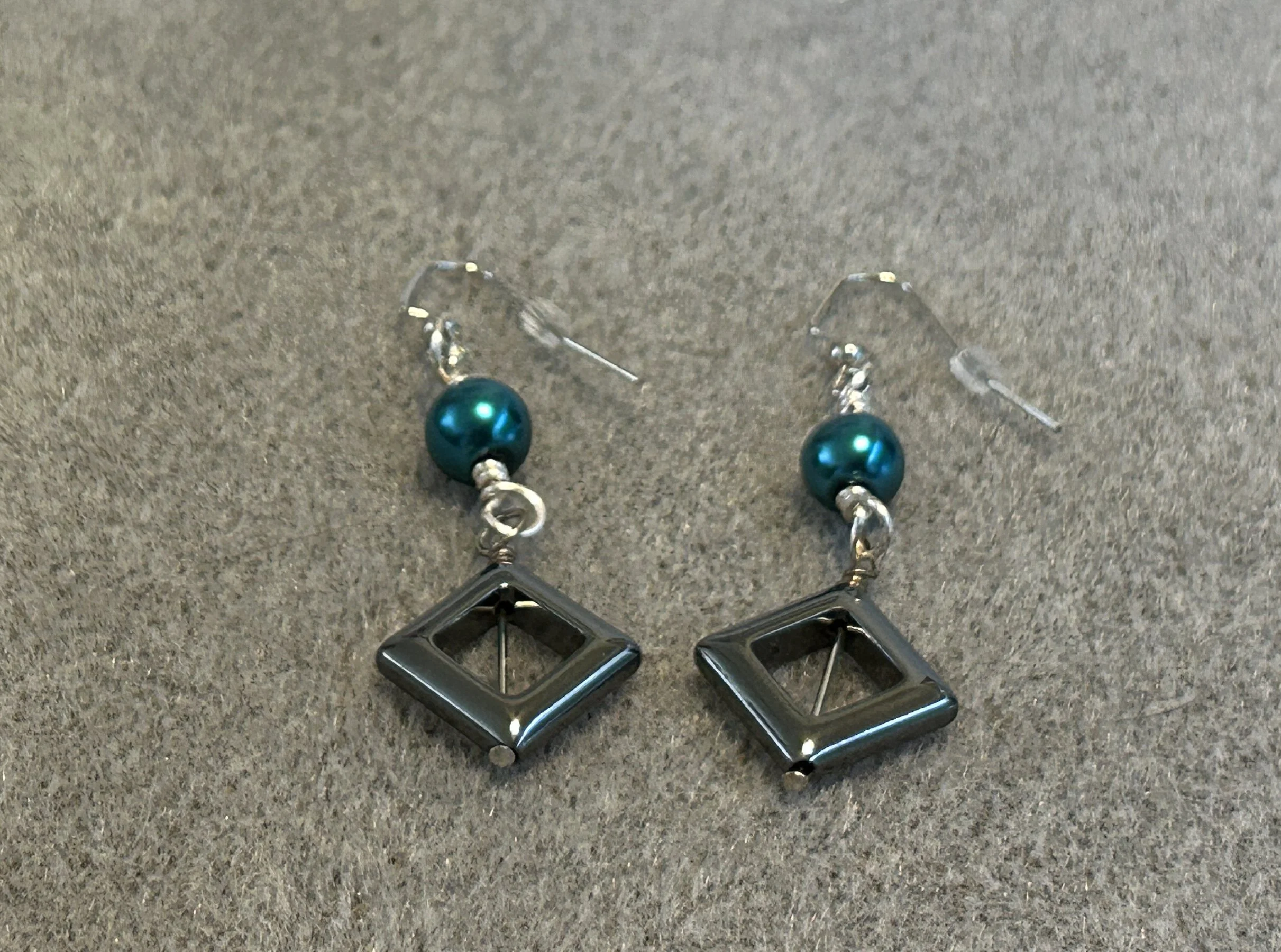 Silver and Hematite Earrings