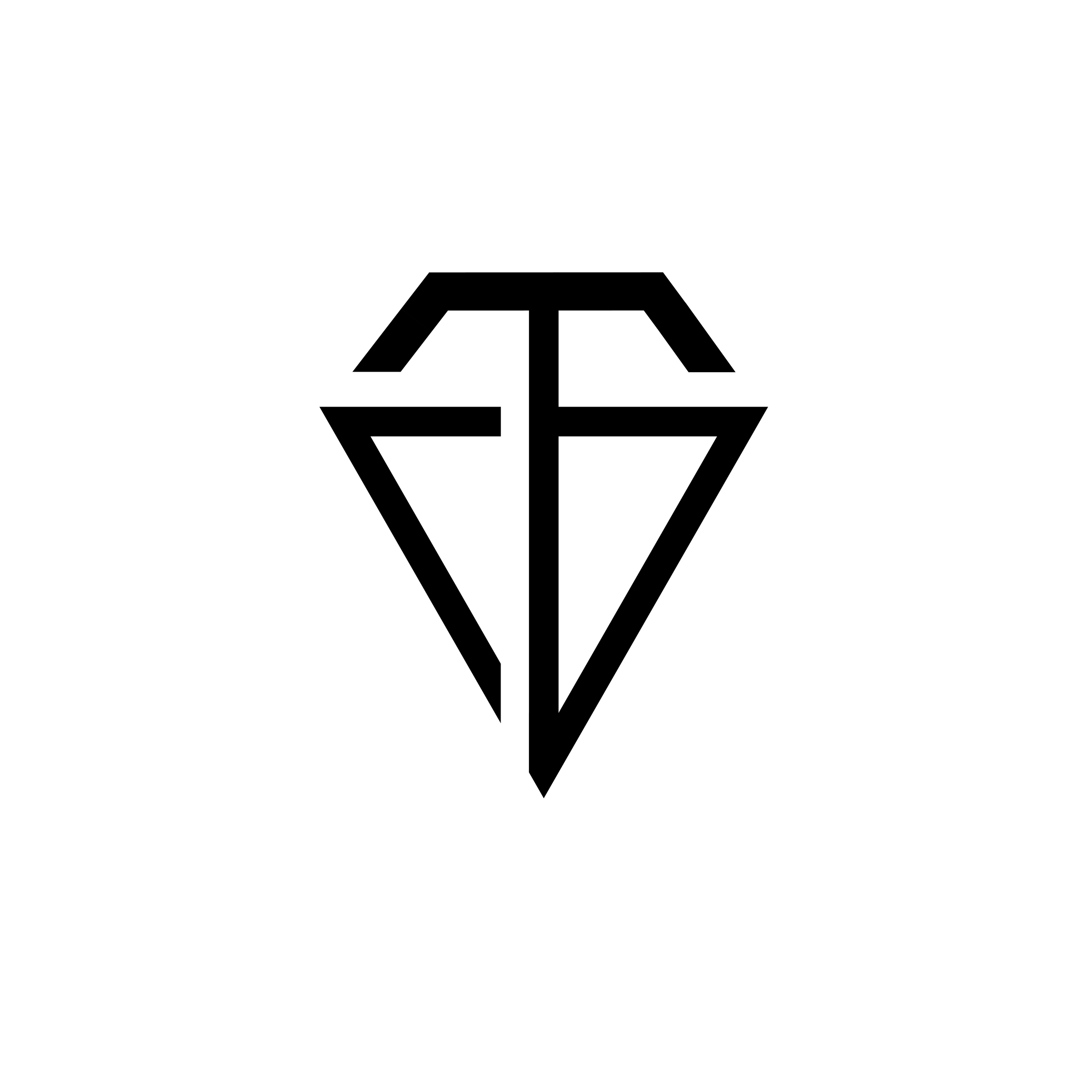 Schwarz-weiße Illustration eines Diamanten, der mit einem Kreuz in der Mitte kombiniert ist.