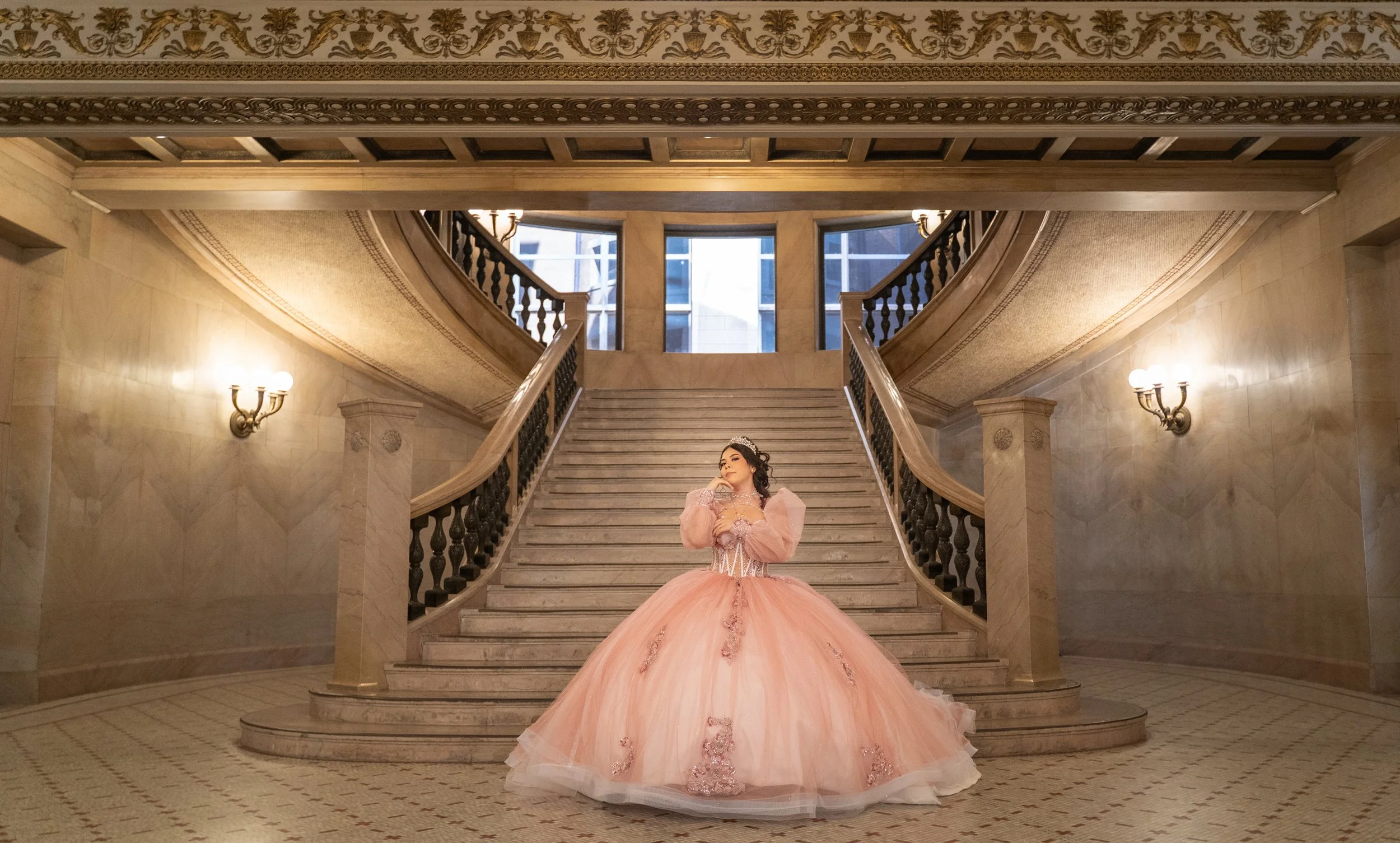 Laurie’s customers, Evan and Kade, running down a mountain after getting married. 