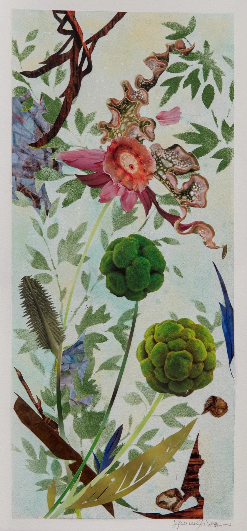 TREE SPIRITS VI, (16X8, , mixed collage on canvas, unframed), 2018