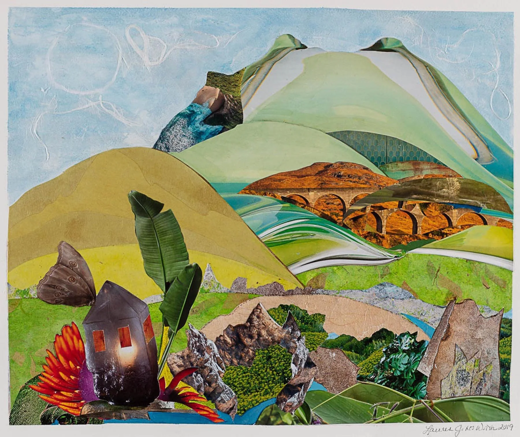 Refuge, (15x18, mixed collage on paper), 2020