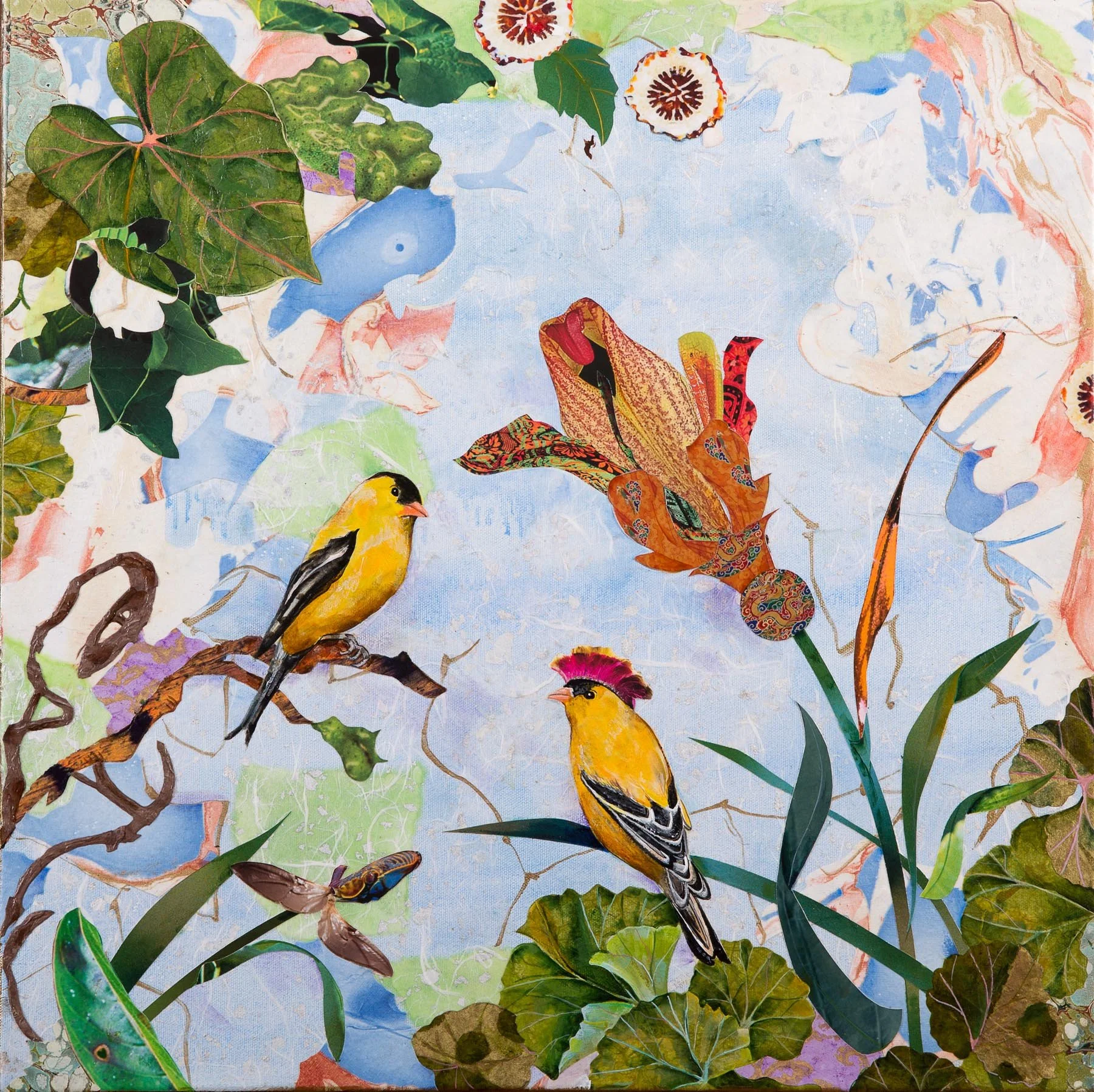 Poseur, (20x20, mixed collage on canvas), 2015