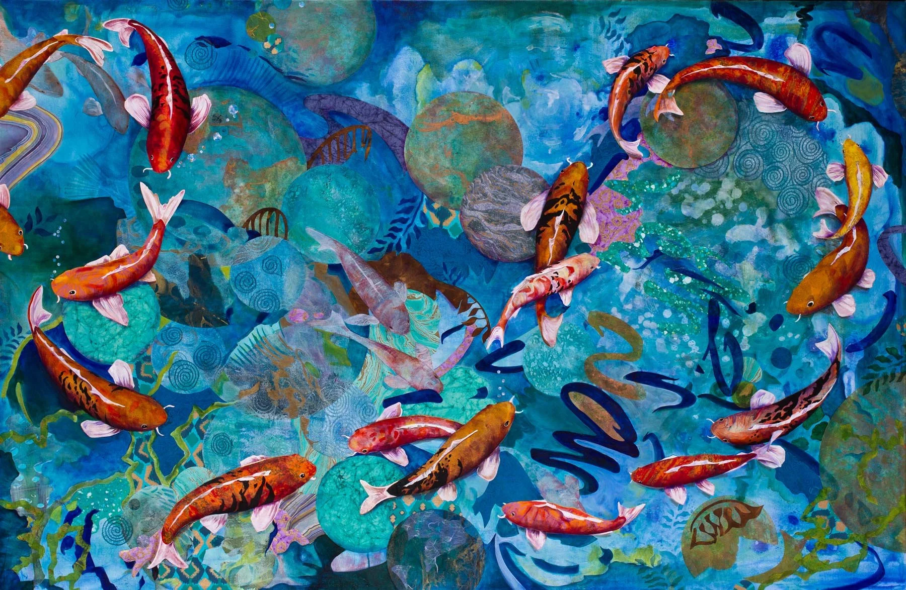 Koiography, (45x69, mixed collage on canvas), 2012
