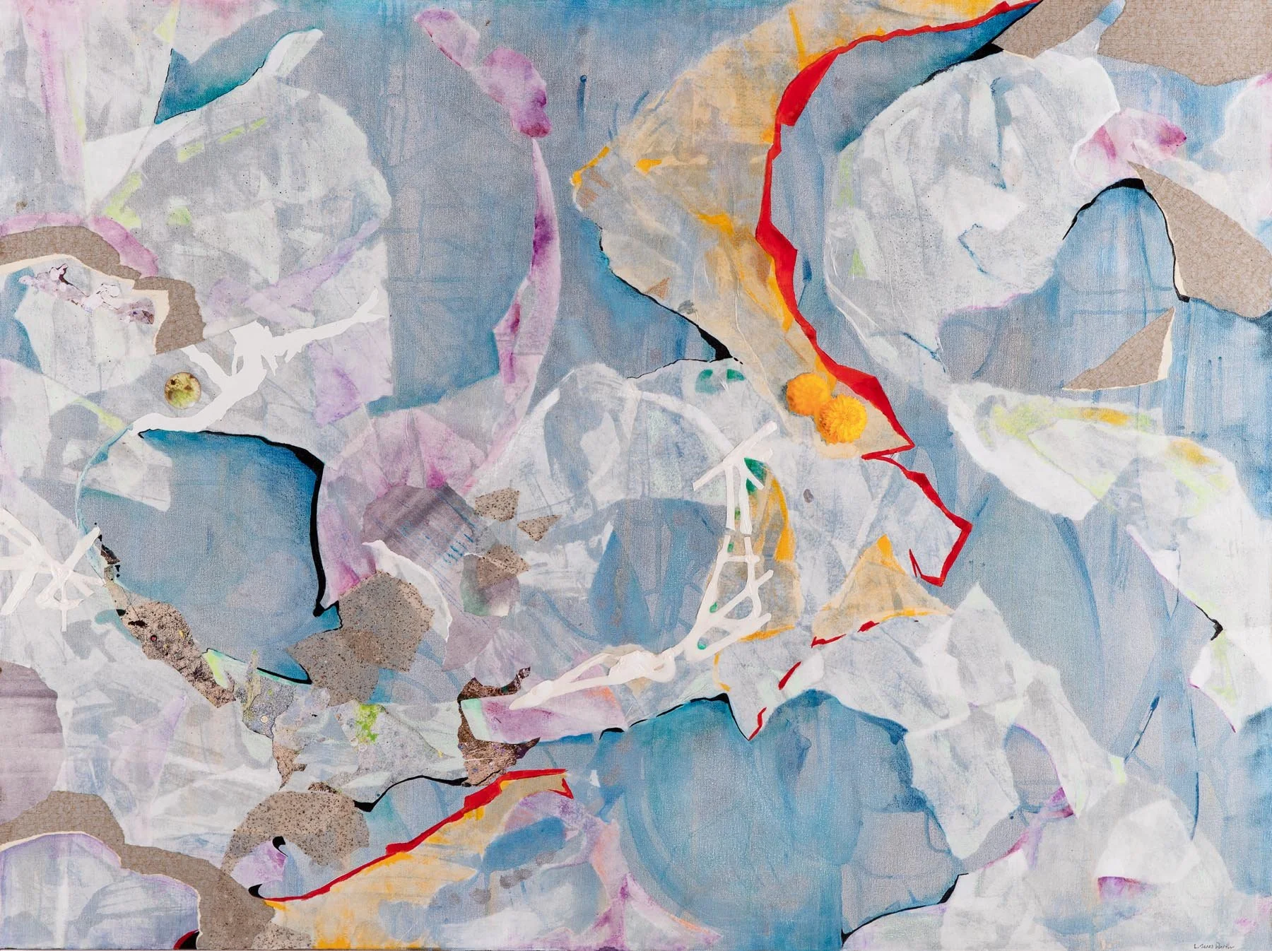 Sunny Side Up, (36x48, mixed collage on canvas), 2016