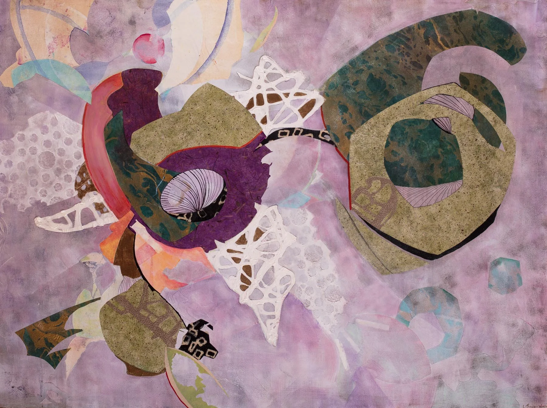 Wu Li, (36x48, mixed collage on canvas), 2017