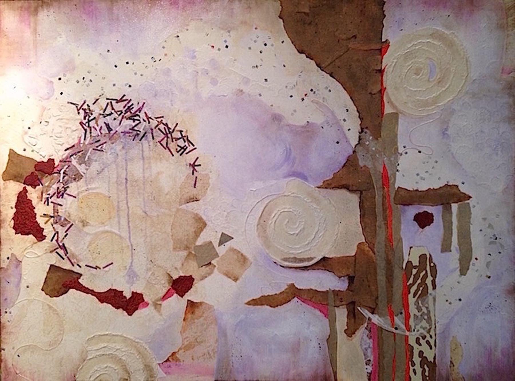 Graffiti Roller, (36x48, mixed collage on canvas), 2016