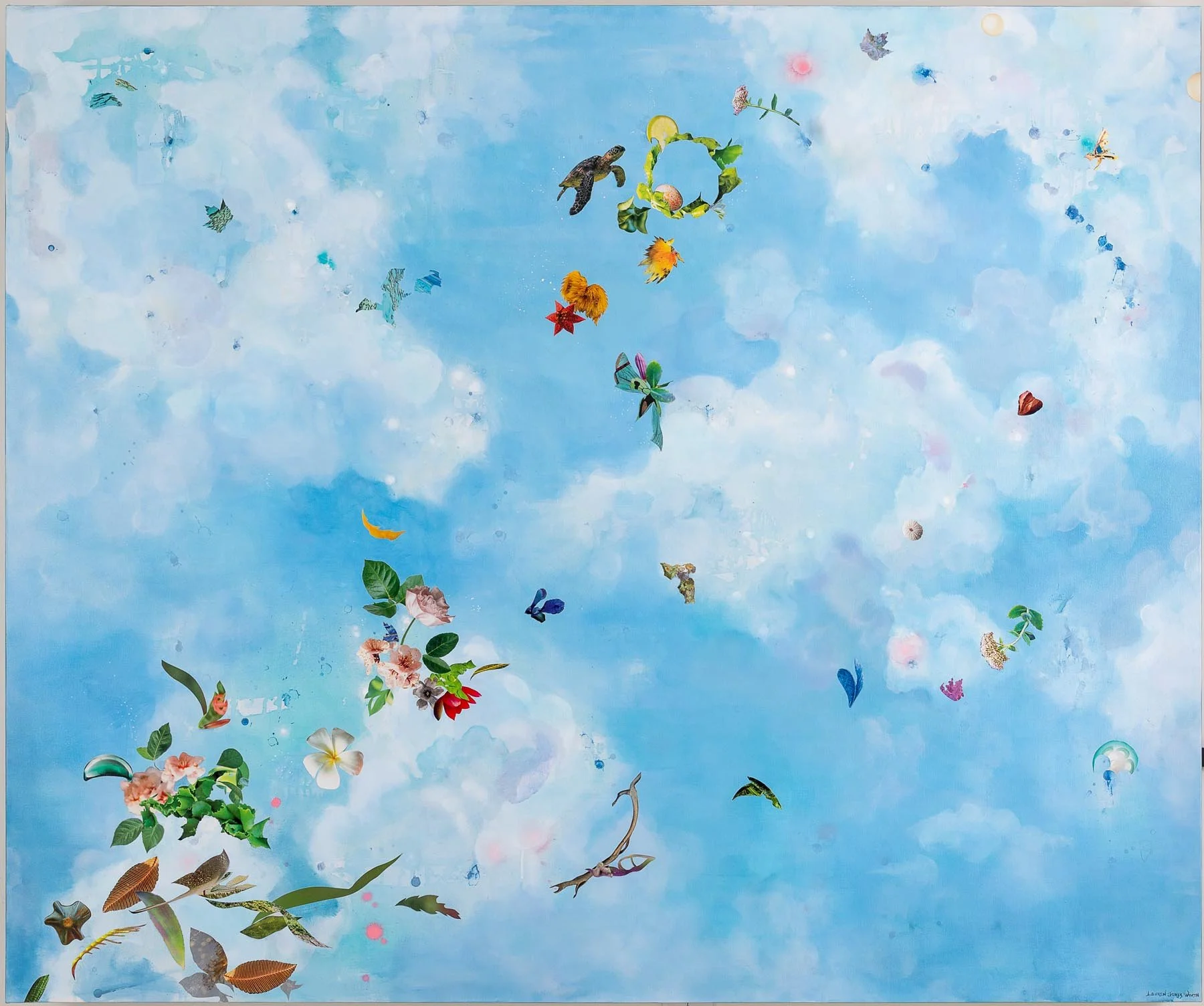 Breeezy Dreams I, (60x72, mixed collage on canvas), Cone Health, 2024