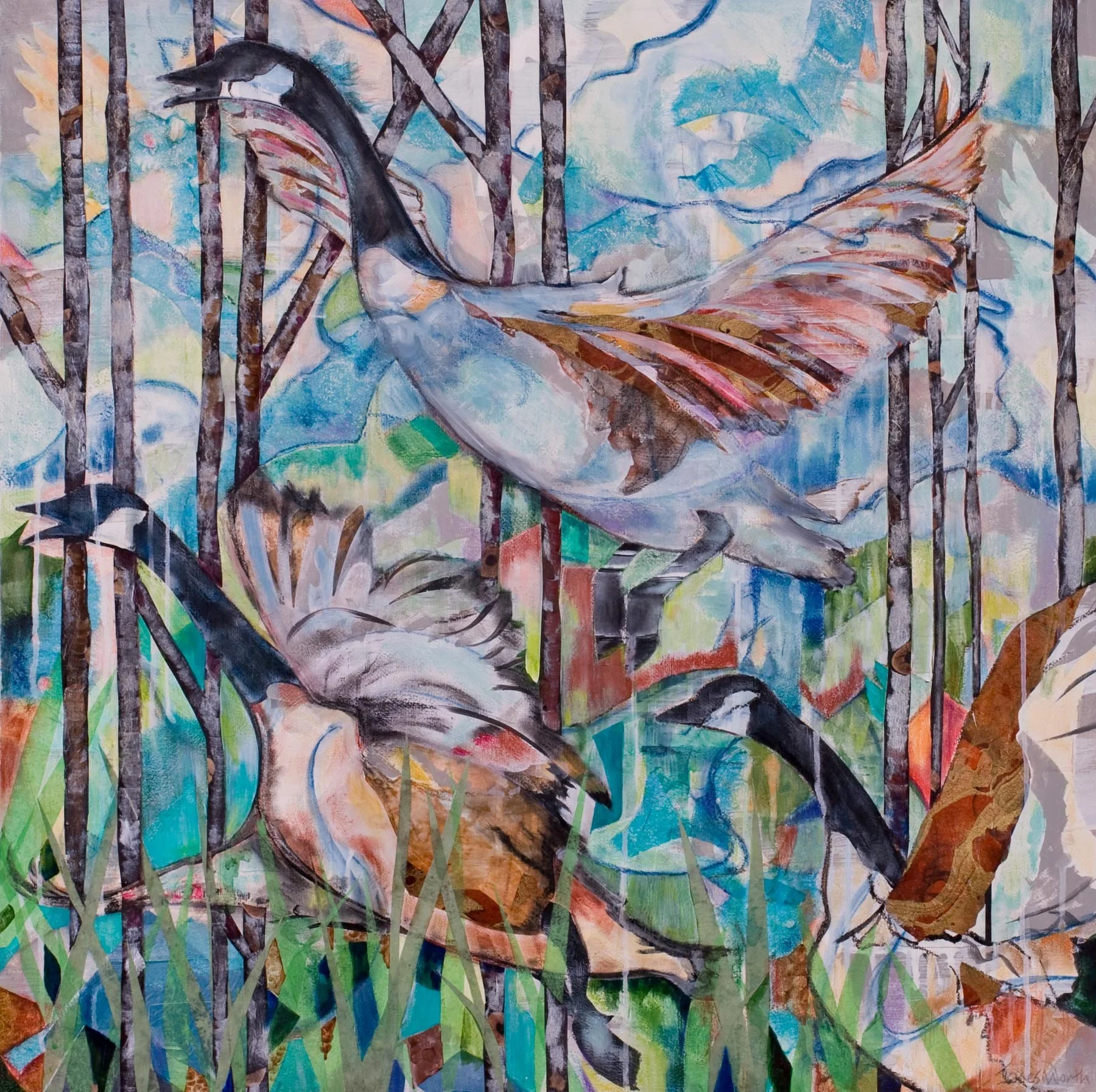 Airbourne, (35x35, mixed on paper), 2008