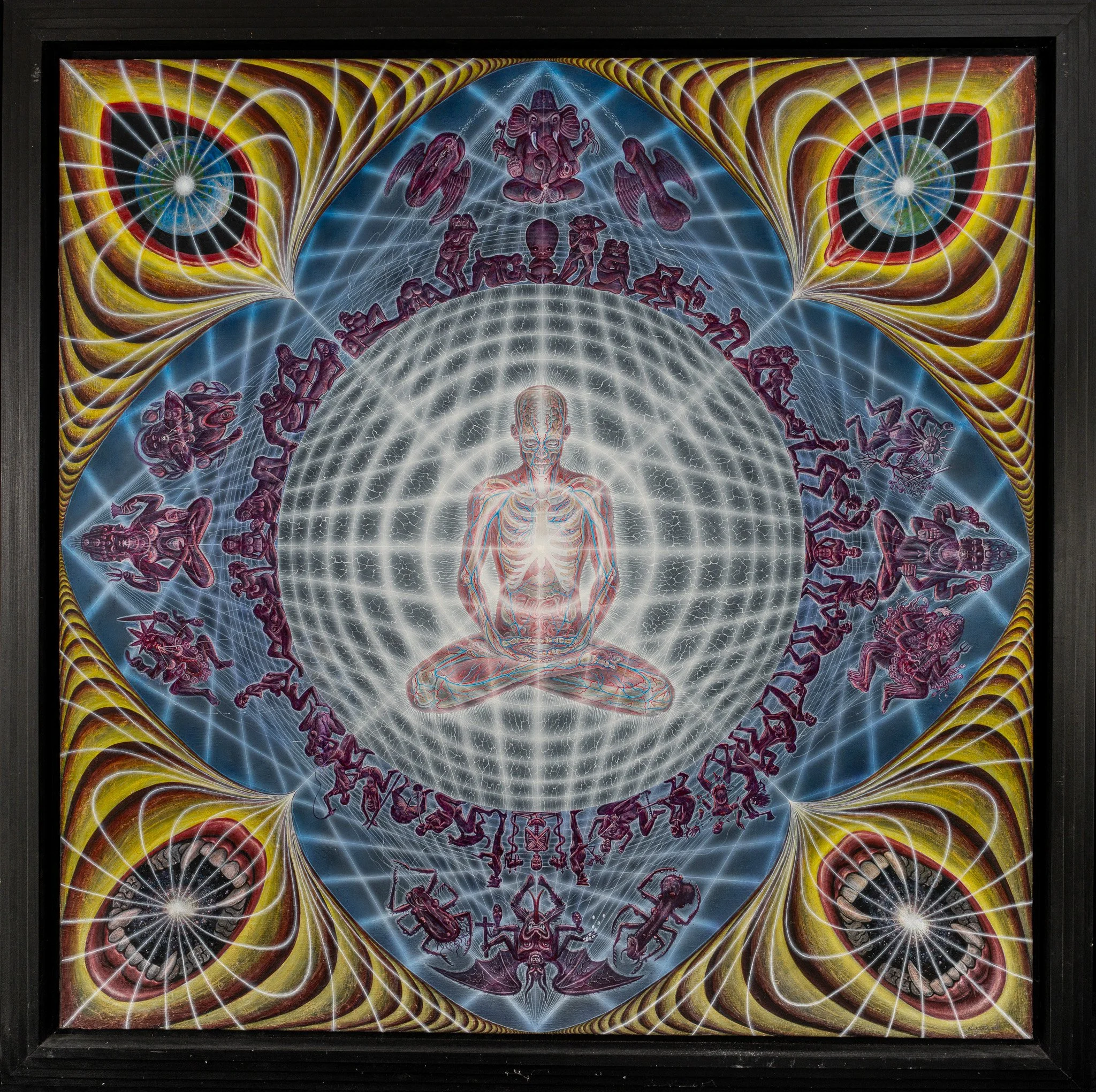 Deities and Demons Drinking from the Milky Pool (1987) | Acrylic on Linen | 5' x 5'