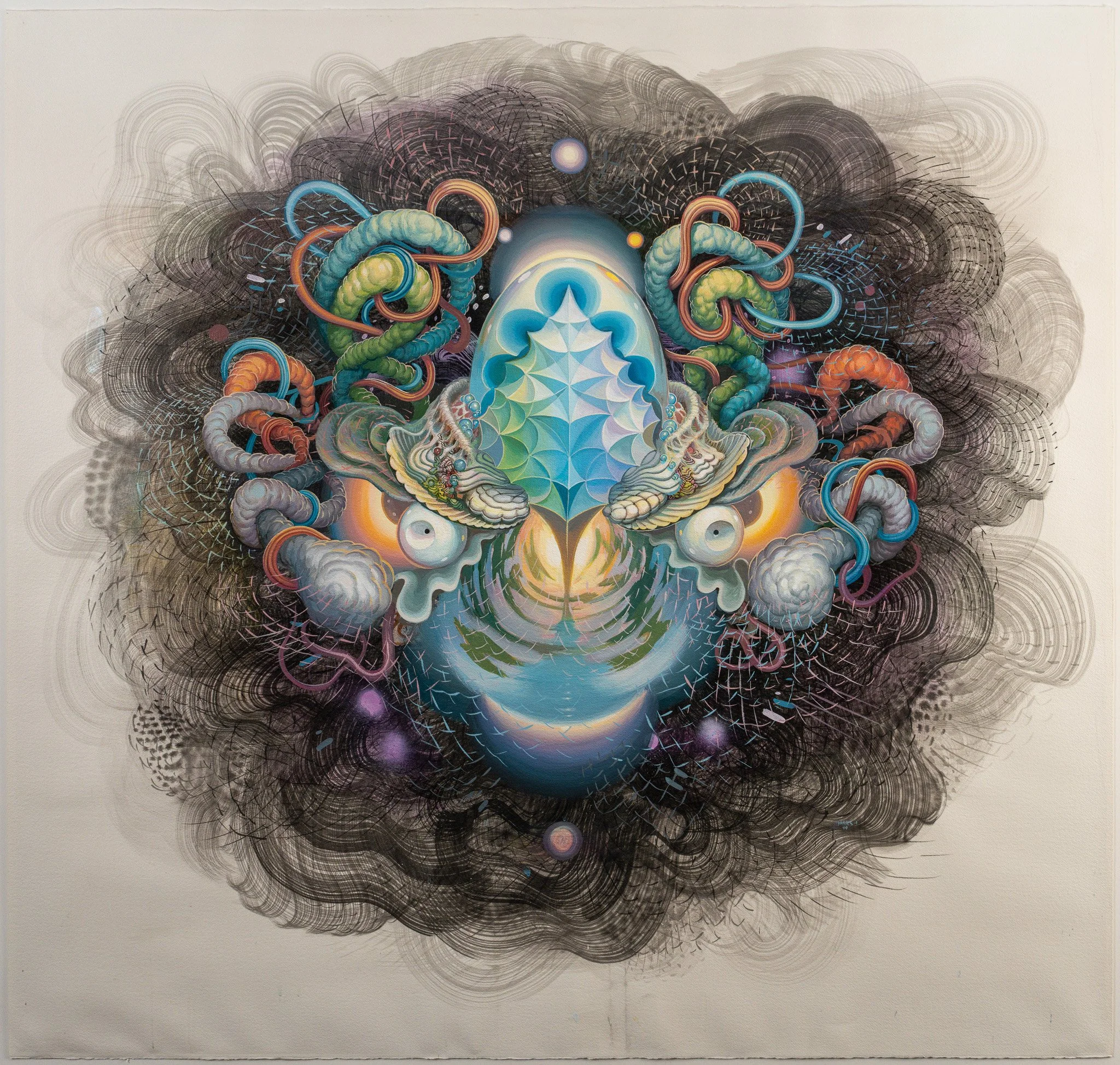 Tulpa No. 1 (2008) | Acrylic on Paper | 4.5' x 4.5'