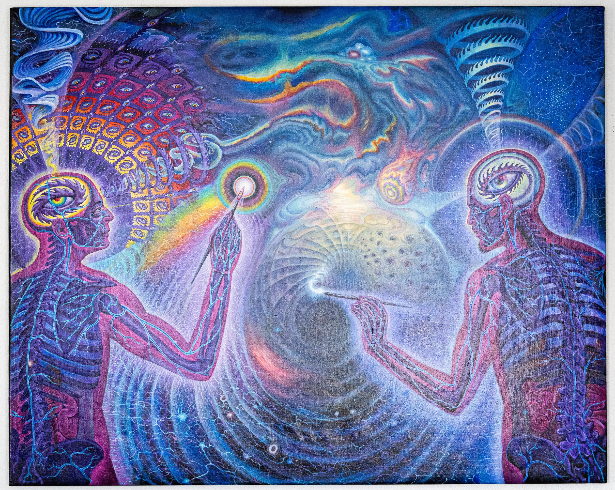 Psychedelic Artists | Alex Grey & Mars1 Collab. |(2022) | Acrylic on Canvas | 5' x 4'