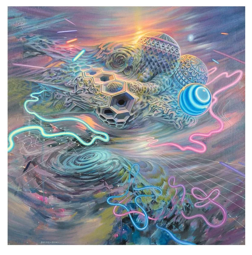 Topographic Dawn No. 4 (2009) | Acrylic on Wood Panel | 20" x 20"