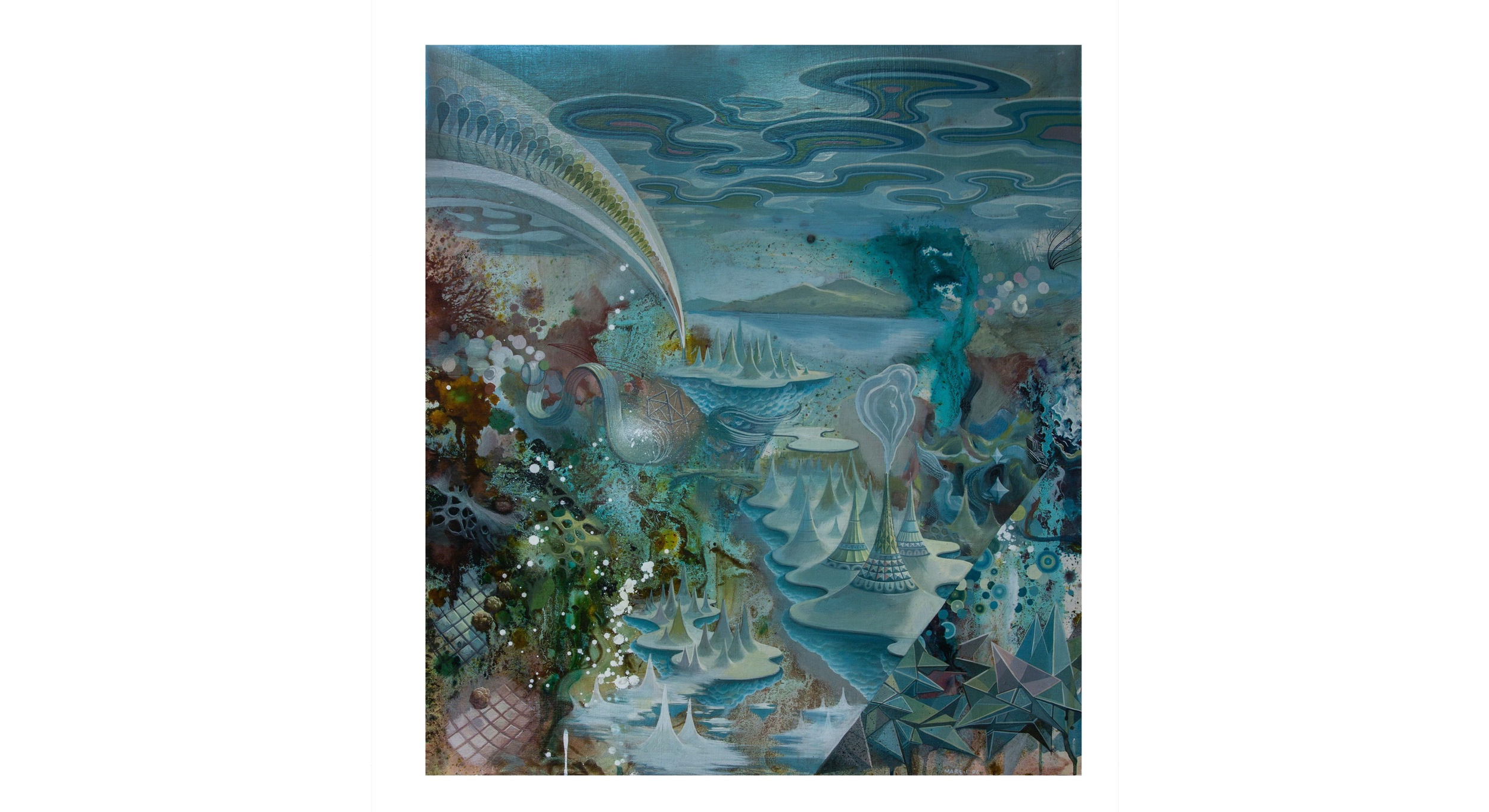 Liquid Lightwave (2006) | Acrylic on Wood Panel | 27" x 24"