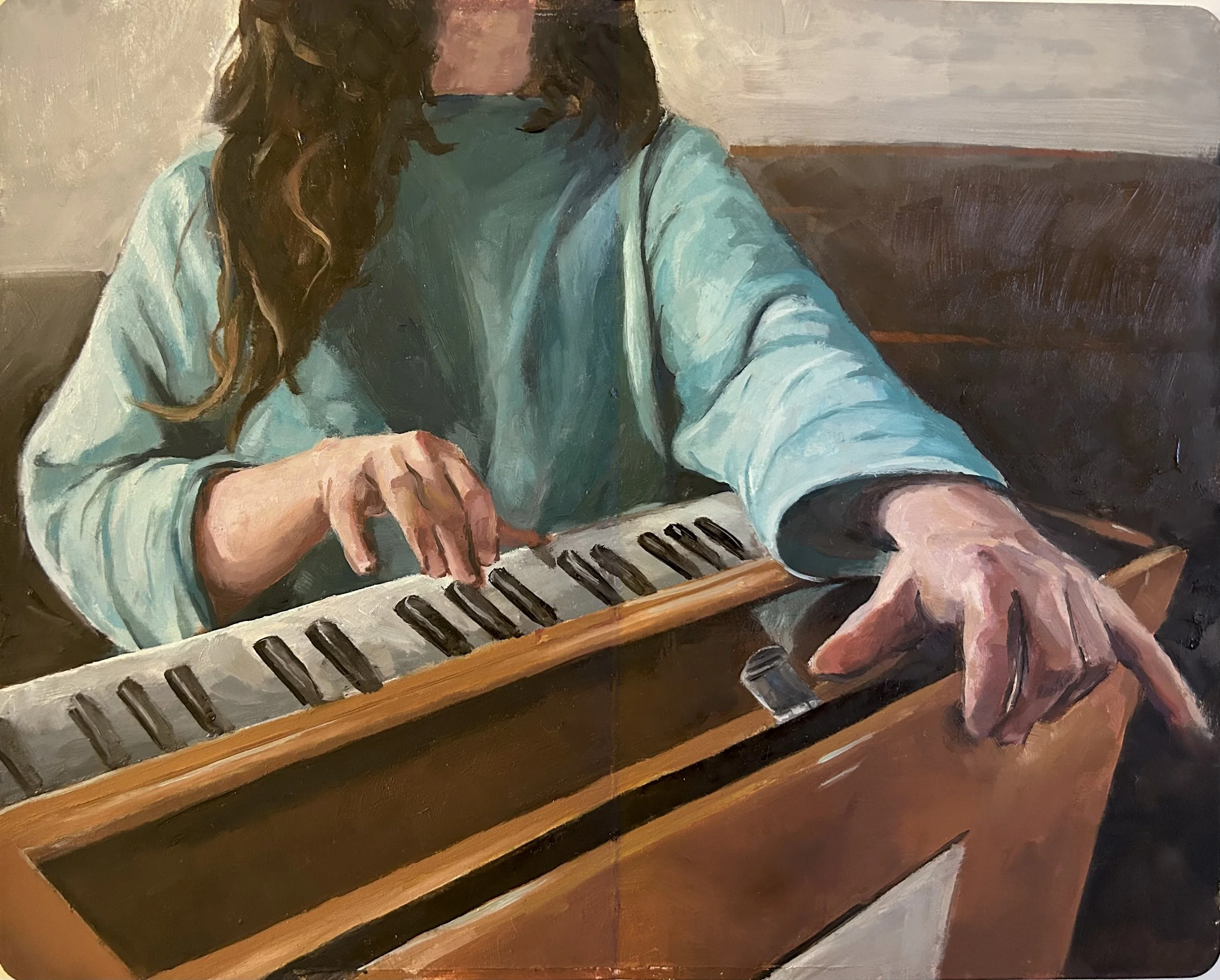 Gill on Harmonium
25x20cm
Oil on Paper