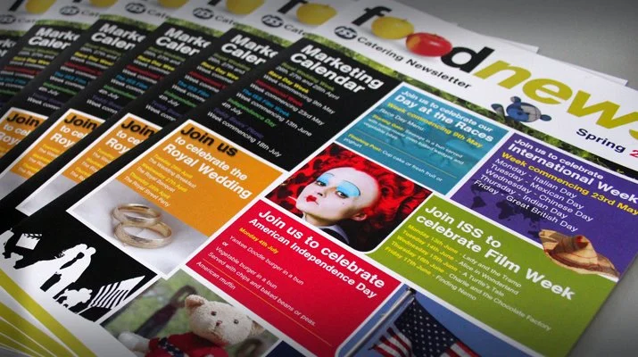iss food news newsletter magazine brochure design