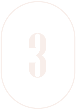 Number 3 inside an oval with a transparent background and white border.