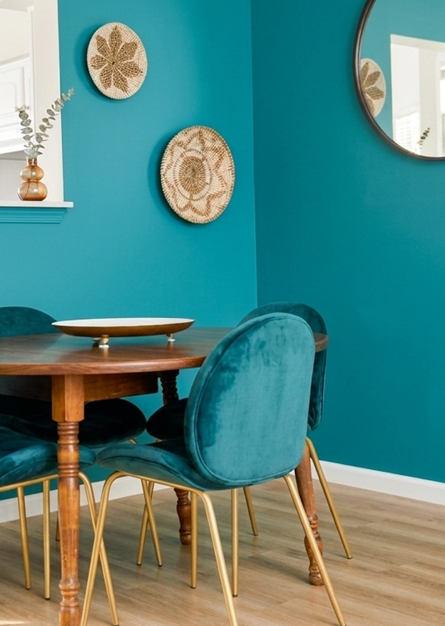 Teal dining room