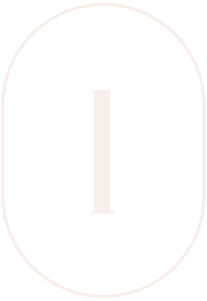 Number 1 inside an oval with a transparent background and white border.