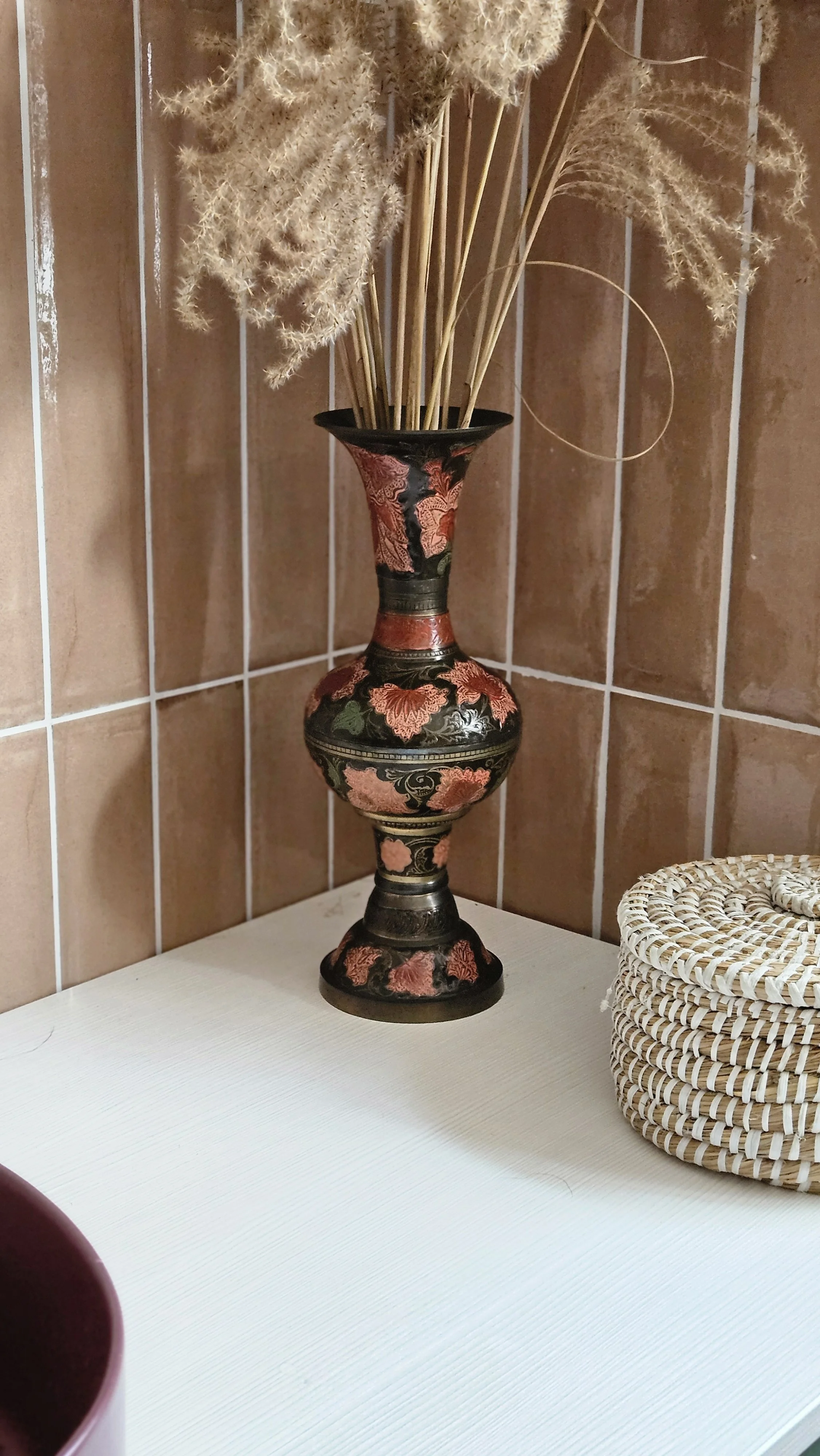 Unikátna veľká mosadzná váza