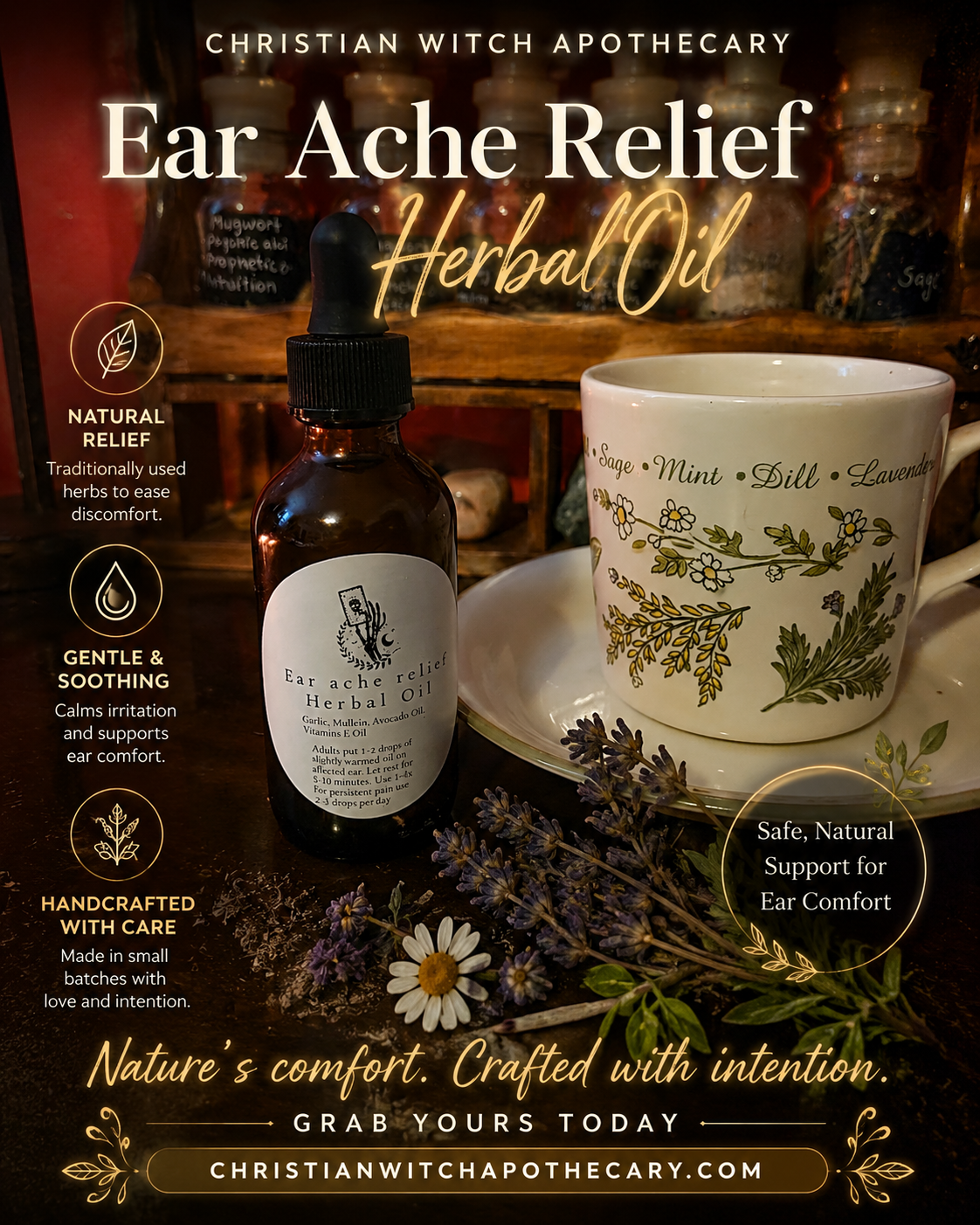Ear Ache Relief Herbal Oil