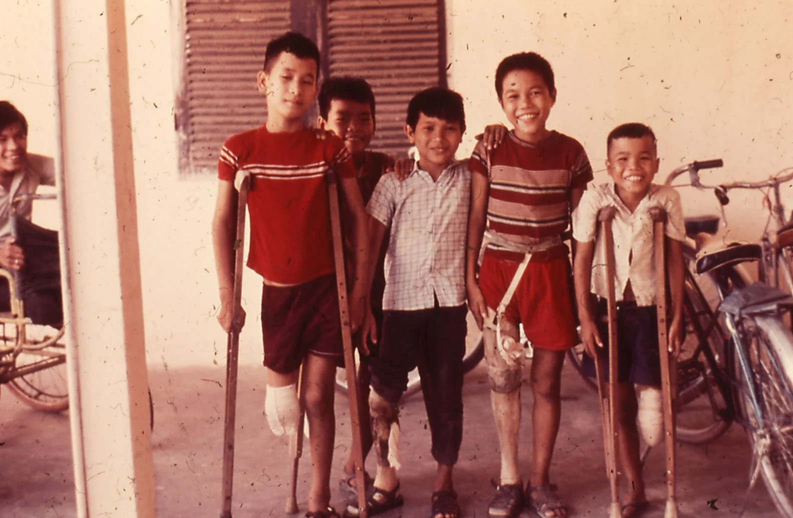 Patients at American Friends Service Committee physical rehabilitation center in Quảng Ngãi.